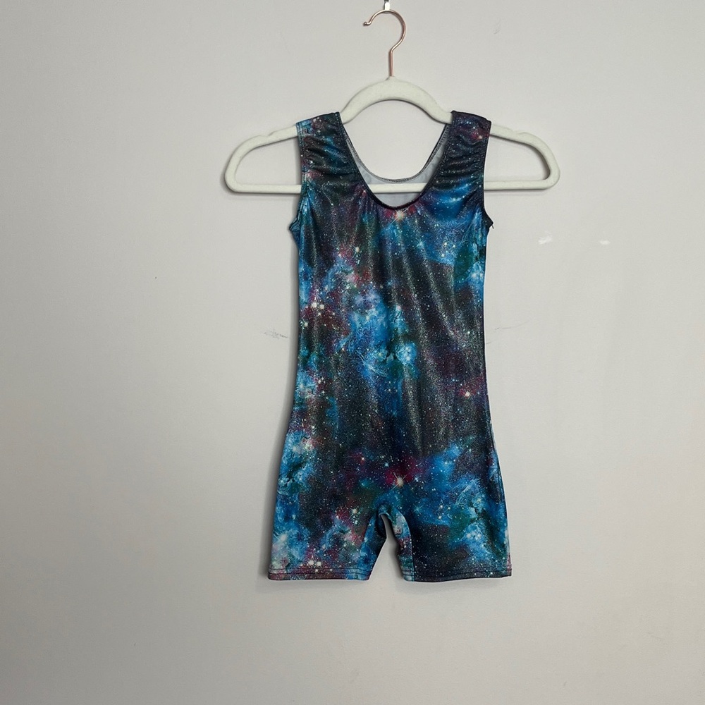 Galaxy Print Sleeveless Leotard Kids size 140